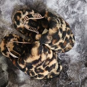UGG Animal Print Fuzzy Slippers